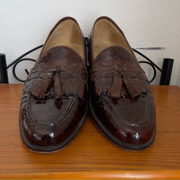 Johnston & Murphy Italian Leather Mens Dress Shoes with Tassel size 9.5